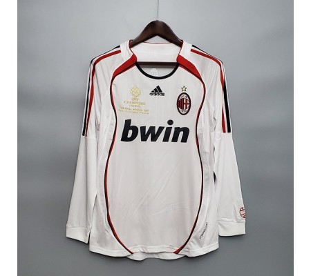 AC Milan 06/07 Away White UCL Final Long Sleeve Soccer Jersey